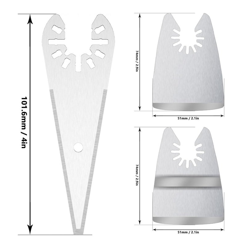 BBYPP 9pcs Oscillating Scraper Blades for caulk adhesive sealant removal, Universal Multi tool Quick Release, 3pcs Rigid Scraper, 3pcs Flexible Scraper, 3pcs tapered scraper - Image 2
